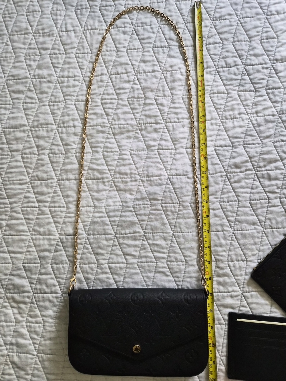 Louis Vuitton 3 Pieces Set Black Monogram Empreinte Chain Crossbody Bag - Picture 2 of 14